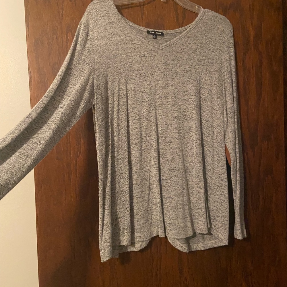 Pink Clover Gray Sweater Size L with Elbow Detail